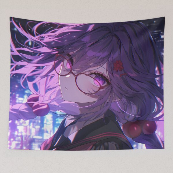 Item preview, Toko Fukawa Danganronpa Neon Night Glasses Purple Wind designed and sold by SuperTeamCanada.
