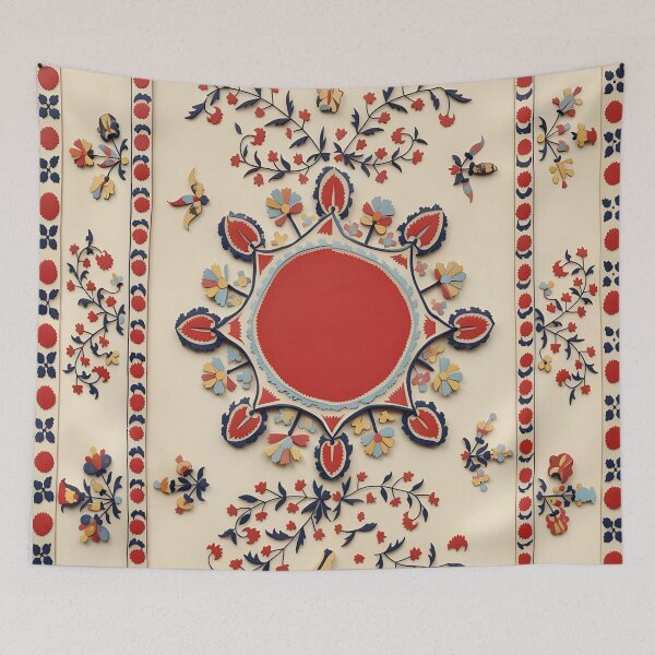 Item preview, Tashkent Suzani Kokand Uzbekistan Embroidery Print designed and sold by Vicky Brago-Mitchell®.