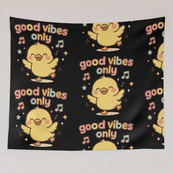 Item preview, Cute Chibi Duck Dancing-Good Vibes Only designed and sold by carestazafeli.