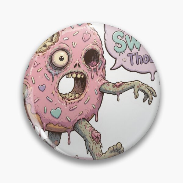 Item preview, Still Sweet Though - Cute Zombie Donut with Pink Frosting & Hearts designed and sold by redblink store.