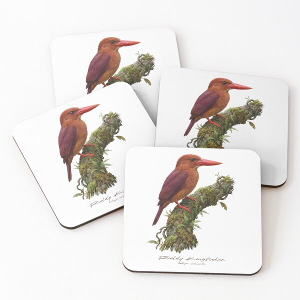 Item preview, Ruddy Kingfisher on Mossy Branch designed and sold by Takeda-art.