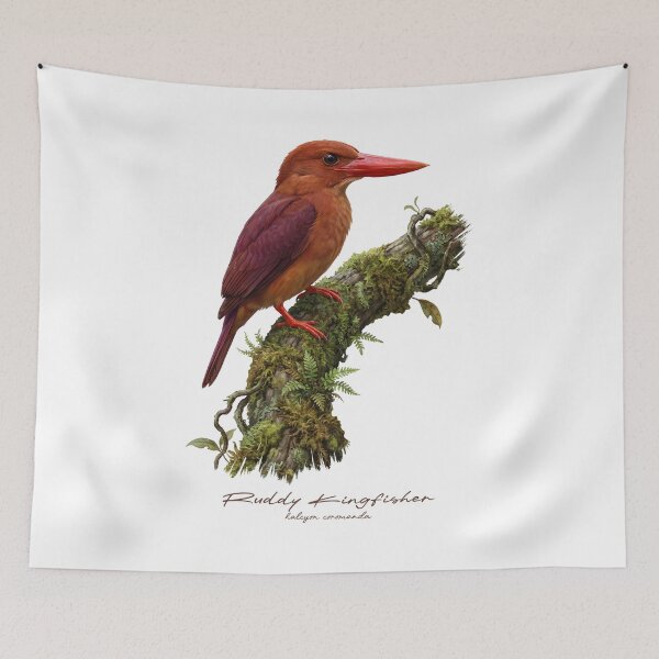 Item preview, Ruddy Kingfisher on Mossy Branch designed and sold by Takeda-art.
