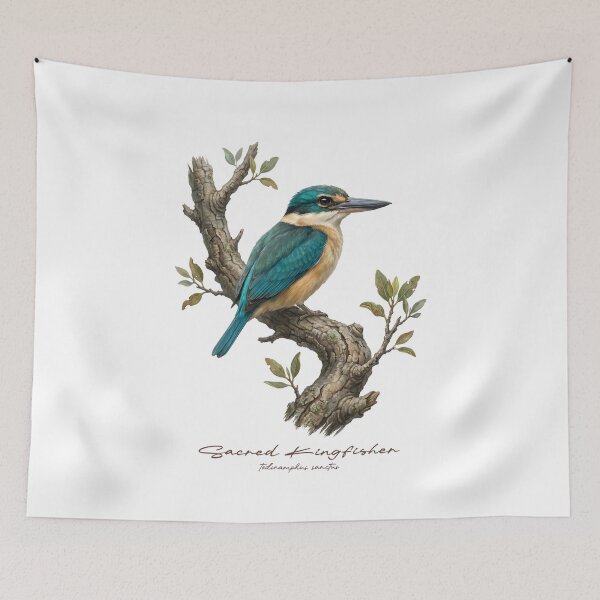 Item preview, Sacred Kingfisher on Rustic Branch designed and sold by Takeda-art.