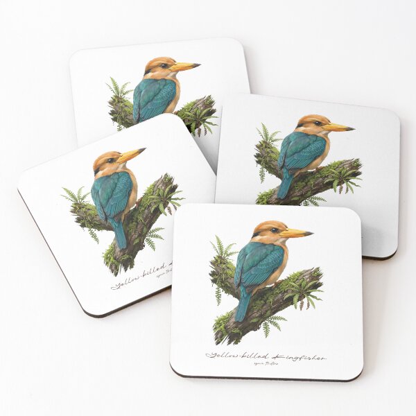 Item preview, Yellow-billed Kingfisher on Mossy Branch designed and sold by Takeda-art.