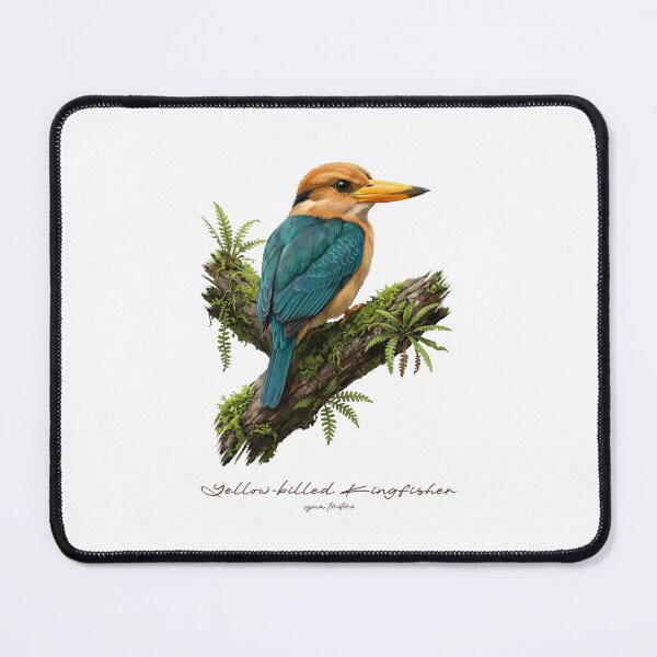 Item preview, Yellow-billed Kingfisher on Mossy Branch designed and sold by Takeda-art.