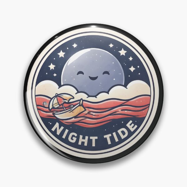 Item preview, Night Tide Moon Ocean Waves Retro Beach Stickers designed and sold by FestivityFinds.