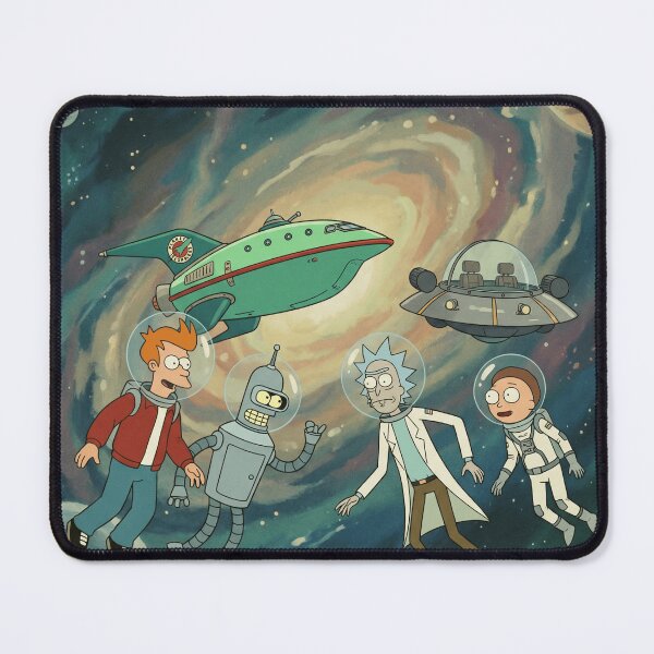 Item preview, Fry & Bender with Rick and Morty designed and sold by LeagueHeavenGG.