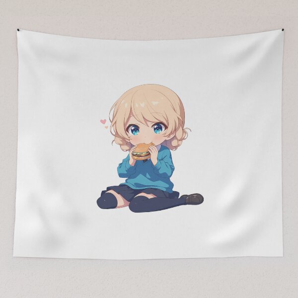 Item preview, Darjeeling Girls Und Panzer Chibi Kawaii Burger Anime Girl Sweet Relaxing Vibe designed and sold by earlobejerk.