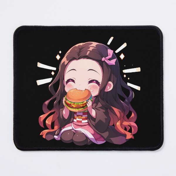 Item preview, Nezuko Kamado Demon Slayer Chibi Kawaii Burger Anime Girl Bright Joyful Charm designed and sold by earlobejerk.