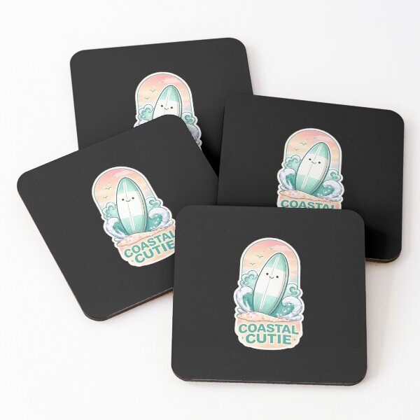 Item preview, Coastal Cutie Cute Surfboard Beach Sunset Stickers designed and sold by FestivityFinds.