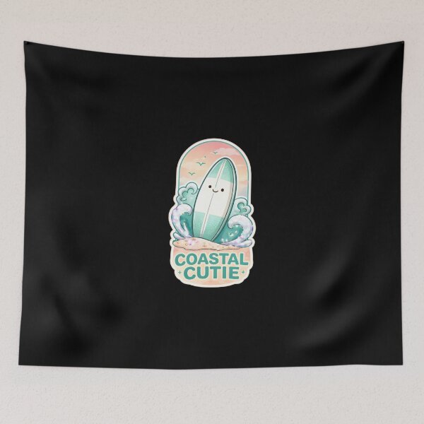 Item preview, Coastal Cutie Cute Surfboard Beach Sunset Stickers designed and sold by FestivityFinds.