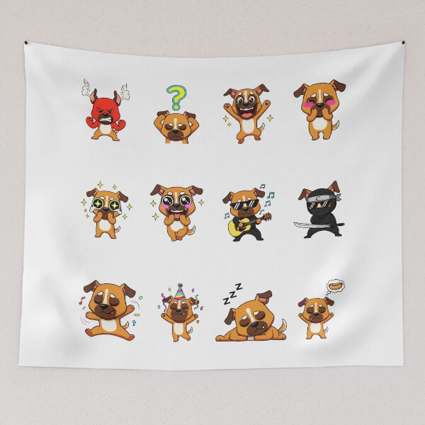 Item preview, Cute Dog Character Sticker Pack Emojis designed and sold by RamyGallery.