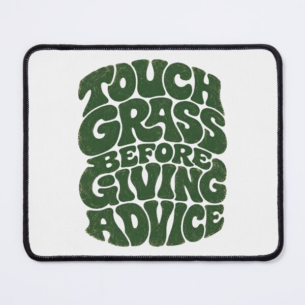 Item preview, Touch Grass Before Giving Advice Retro Bubble Letter Tee designed and sold by PhylonBoxx.