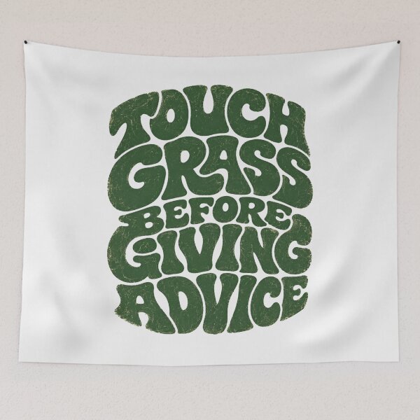 Item preview, Touch Grass Before Giving Advice Retro Bubble Letter Tee designed and sold by PhylonBoxx.
