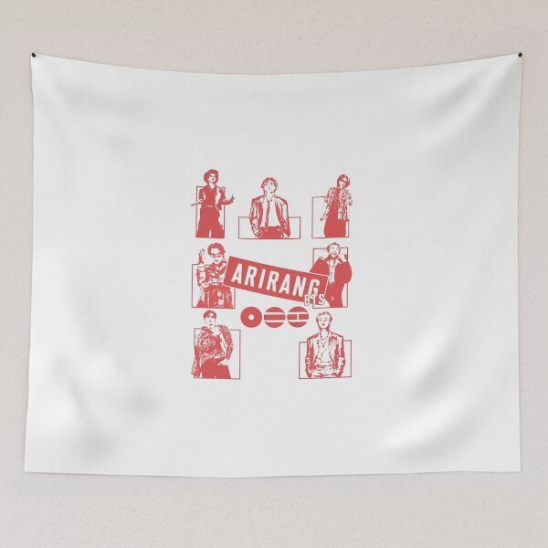 Item preview, Arirang BTS Red Pop Art Grid Comic Style designed and sold by Moonpaw-Whimsy.