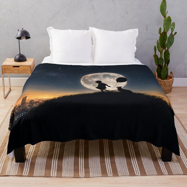Item preview, Boy and Dog Under the Full Moon – Dreamy Friendship Silhouette Nightscape designed and sold by Extravanganzza.