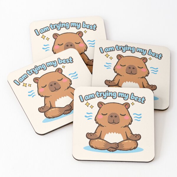 Item preview, I Am Trying My Best – Cute Capybara Meditation Meme designed and sold by slikar.