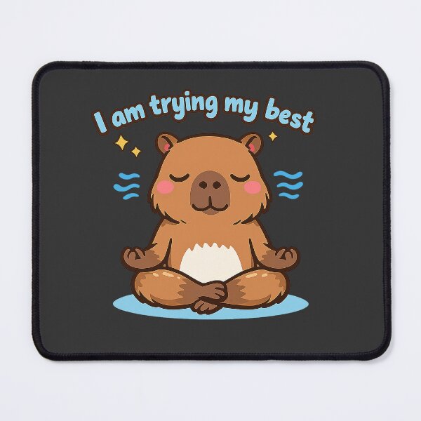 Item preview, I Am Trying My Best – Cute Capybara Meditation Meme designed and sold by slikar.