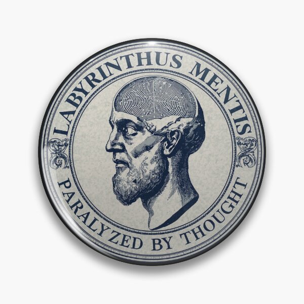 Item preview, Labyrinthus Mentis Paralyzed By Thought | Dark Academia Overthinker designed and sold by VENOHA.
