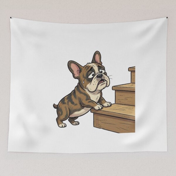 Item preview, Frenchie vs Stairs designed and sold by ClaussShop.