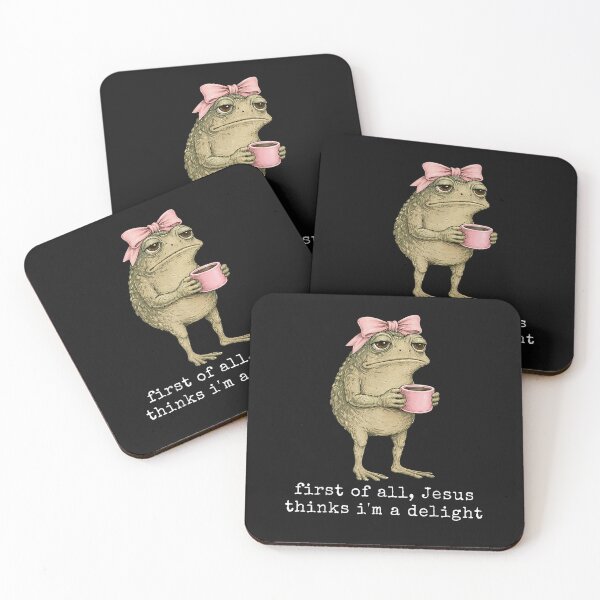 Item preview, First of All Jesus Thinks I'm A Delight Frog Meme  designed and sold by AnitaBice.
