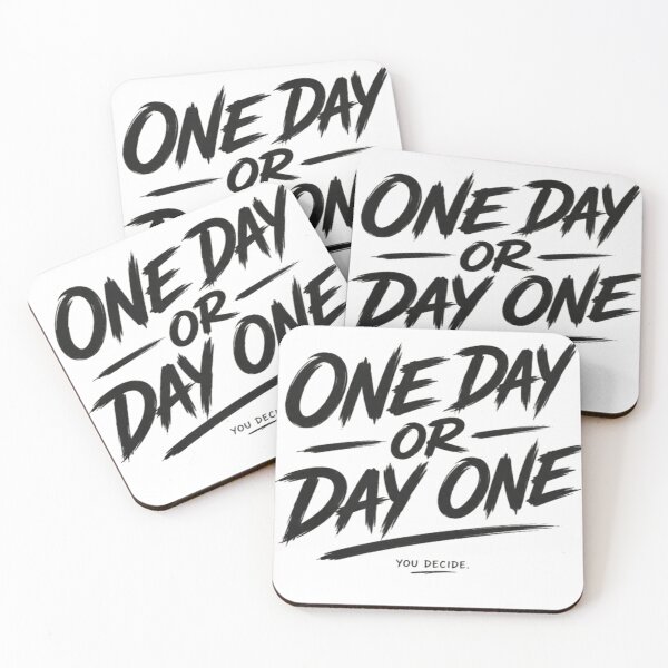 Item preview, One Day Or Day One Gym Motivation Fitness Quote designed and sold by PixelDown.