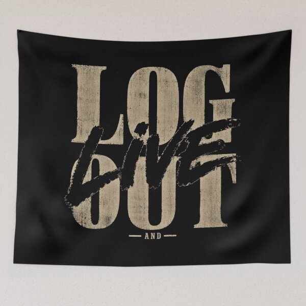 Item preview, Log Out And Live Retro Handwritten Overlay Tee designed and sold by PhylonBoxx.