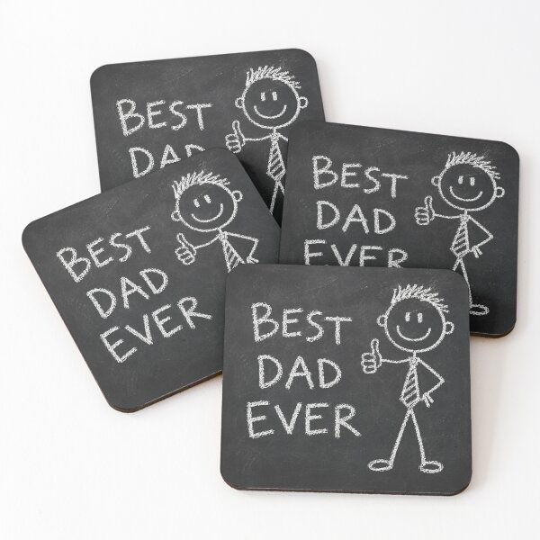 Item preview, Best Dad Ever Chalkboard Stick Figure Doodle designed and sold by Grump and Co.