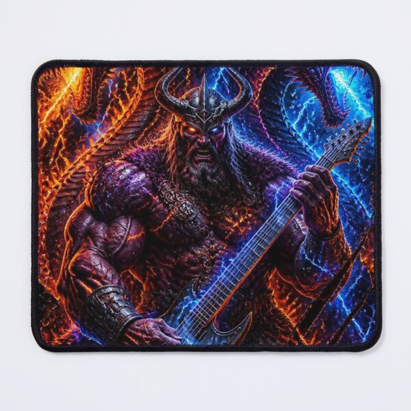 Item preview, Viking Gods Discover Electric Guitars — Ultimate Cosmic Norse Rock Art Print designed and sold by CosmicRockArt.