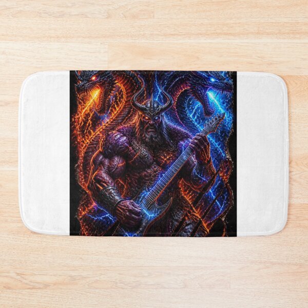 Item preview, Viking Gods Discover Electric Guitars — Ultimate Cosmic Norse Rock Art Print designed and sold by CosmicRockArt.