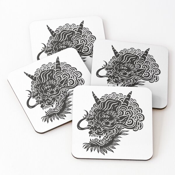 Item preview,  Japanese Oni Demon Black and White Illustration designed and sold by Milovidova.
