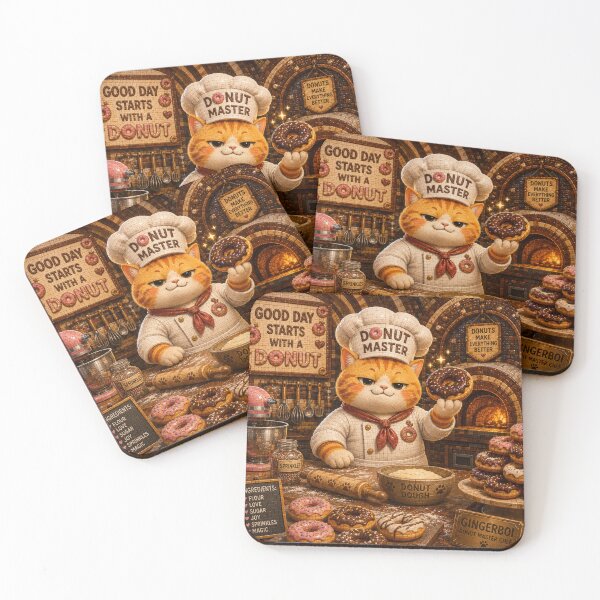 Item preview, Cute Chonky Ginger Cat Donut Baker designed and sold by Mindworx21.