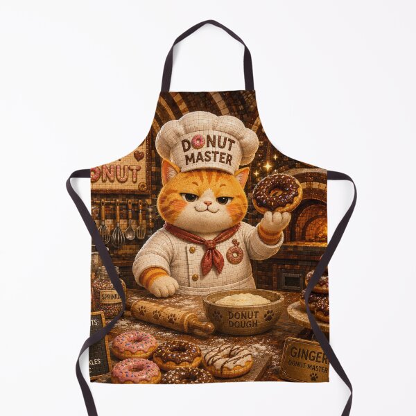 Item preview, Cute Chonky Ginger Cat Donut Baker designed and sold by Mindworx21.