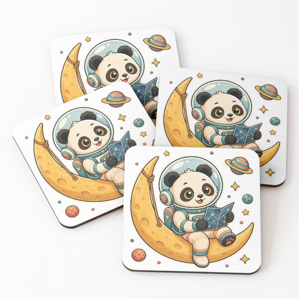 Item preview, Cute Panda Astronaut Reading Star Map on Moon designed and sold by Idans.