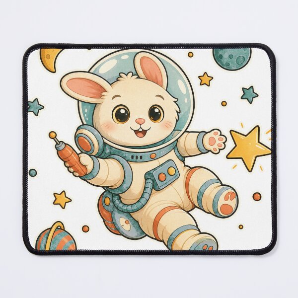 Item preview, Cute Bunny Astronaut with Laser Gun in Space designed and sold by Idans.