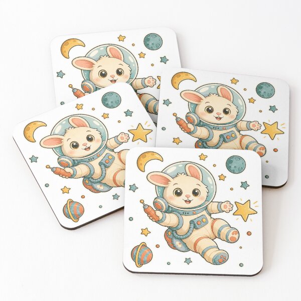 Item preview, Cute Bunny Astronaut with Laser Gun in Space designed and sold by Idans.