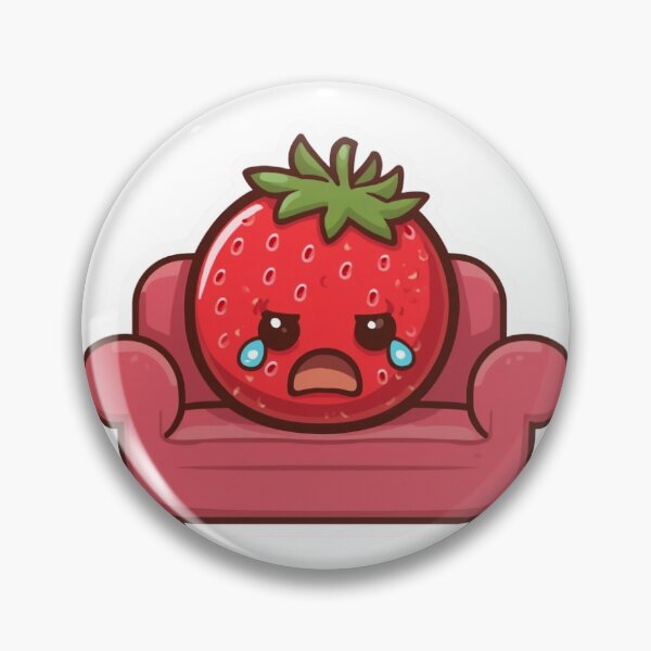 Item preview, Sad Crying Strawberry - Kawaii Strawberry on Couch Sticker designed and sold by redblink store.