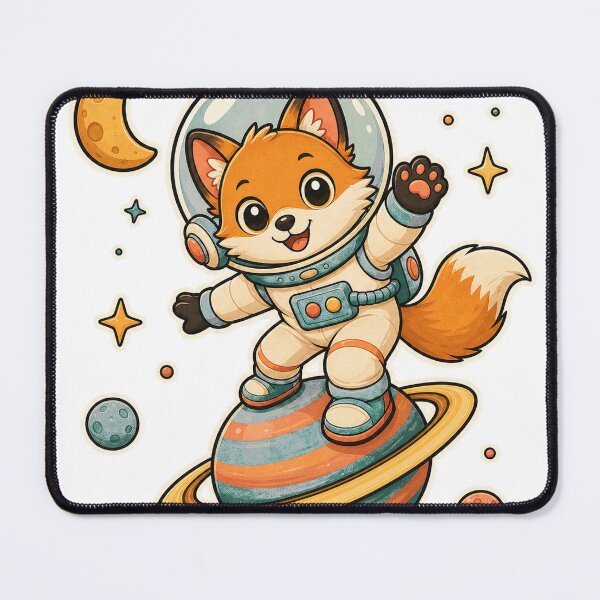 Item preview, Cute Fox Astronaut Standing on Saturn Planet designed and sold by Idans.