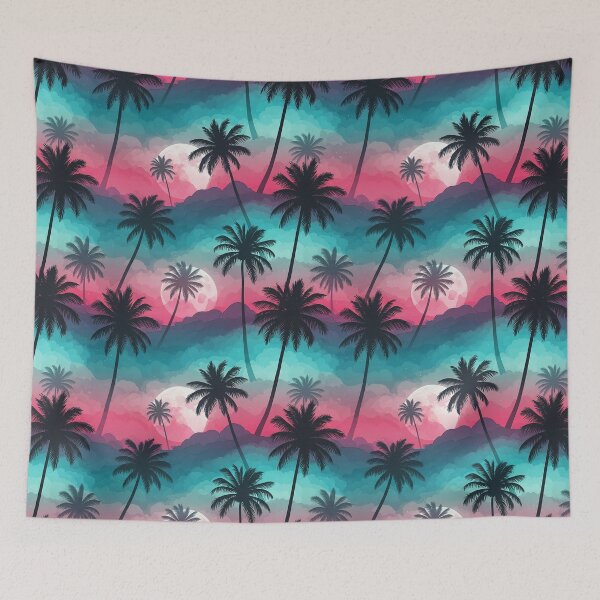 Item preview, Cotton Candy Sky Palm Silhouette designed and sold by Bettygooutside.