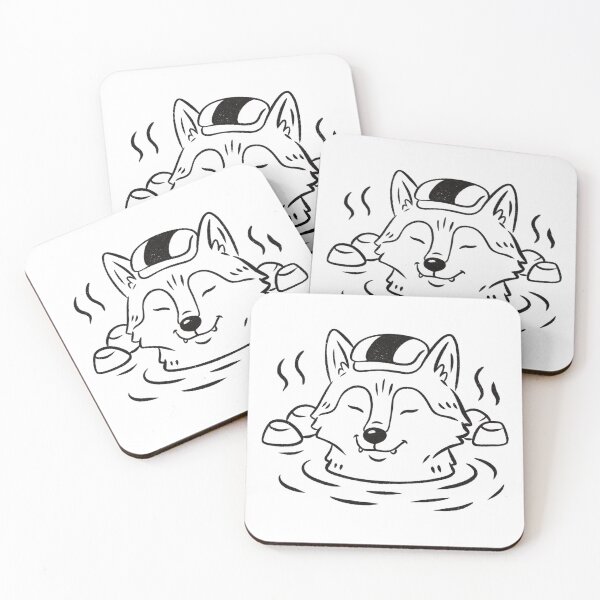Item preview, Cute Wolf in a Japanese Onsen designed and sold by Milovidova.