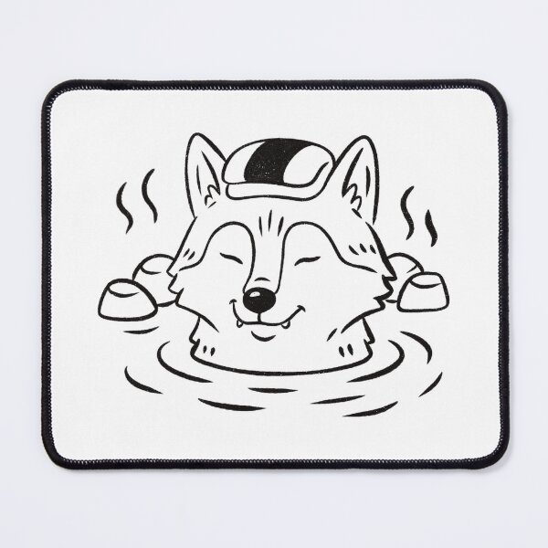 Item preview, Cute Wolf in a Japanese Onsen designed and sold by Milovidova.