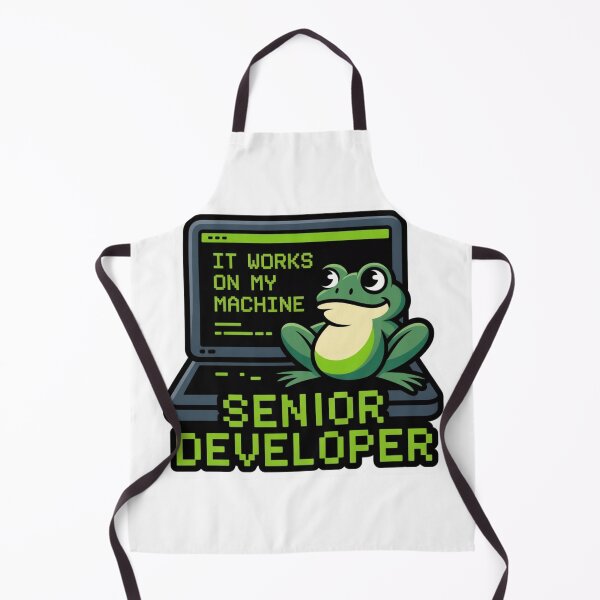 Item preview, It Works On My Machine Funny Programmer Sticker | Smug Frog Developer Die Cut Laptop Sticker designed and sold by CrystalCove11.