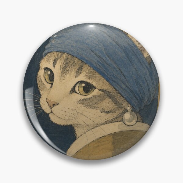 Item preview, Cat with a Pearl Earring, Fine Art Parody designed and sold by Komatoya.