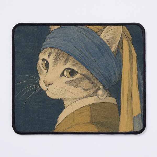 Item preview, Cat with a Pearl Earring, Fine Art Parody designed and sold by Komatoya.