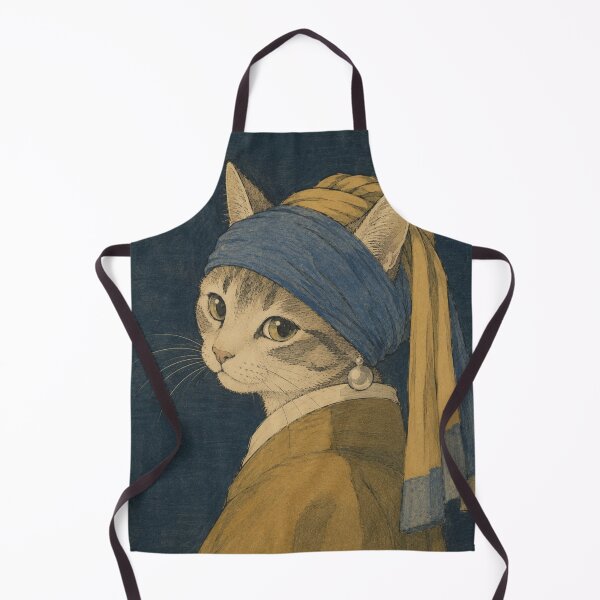 Item preview, Cat with a Pearl Earring, Fine Art Parody designed and sold by Komatoya.