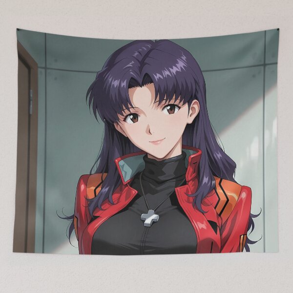 Item preview, Misato Katsuragi Neon Genesis Evangelion Red Jacket Portrait designed and sold by bystudiolereve.