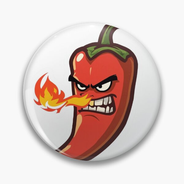 Item preview, Angry Hot Chili Pepper - Fire Breathing Spicy Red Pepper Sticker designed and sold by redblink store.