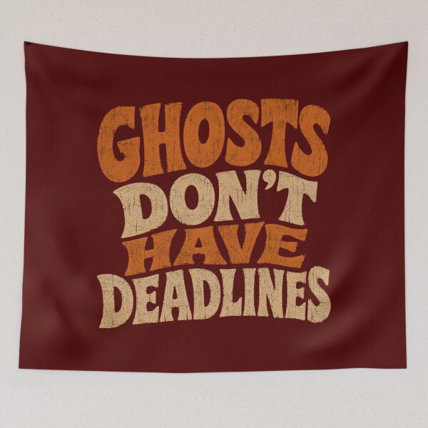 Item preview, Ghosts Dont Have Deadlines Sarcastic Retro Halloween Shirt designed and sold by PhylonBoxx.