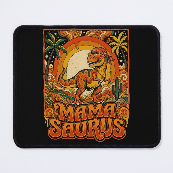 Item preview, Mama Saurus Groovy Retro 70s T-Rex Mom Hippie Peace Boho Dino designed and sold by graphixpolash.