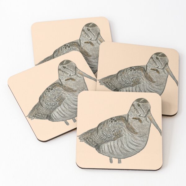Item preview, Eurasian Woodcock - simple orange background designed and sold by woodland-towers.